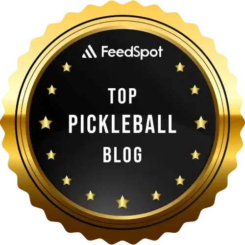 Feedspot Top 100 Pickleball Blogs badge awarded to Aussie Pickleball Bros for content, gear reviews, and Australian pickleball coverage