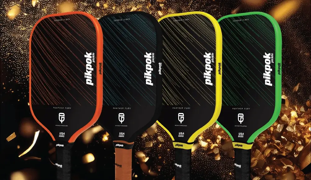 Panther Fury paddles in multiple colours by Pikpok Pickle, showcasing the full range available in our paddle review