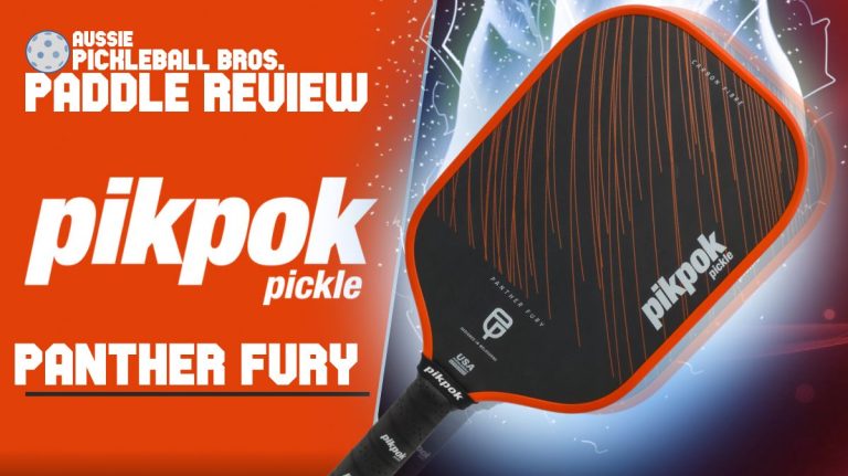 Panther Fury paddle with lightning effects showing off Panther Power, a high-performance carbon paddle from Pikpok Pickle
