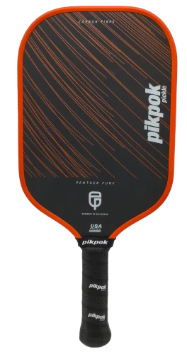 Panther Fury paddle review by Pikpok Pickle shown in detail for specs section, highlighting classic shape, carbon face, and paddle construction