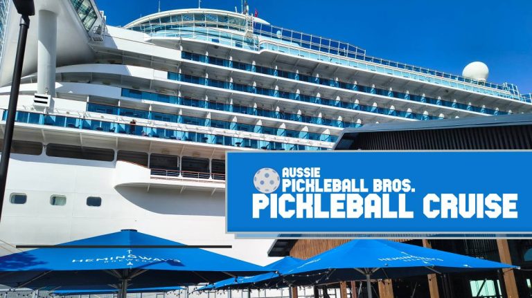 Carnival Encounter cruise ship docked at Cairns Harbour during Aussie Pickleball Bros 8-day pickleball cruise