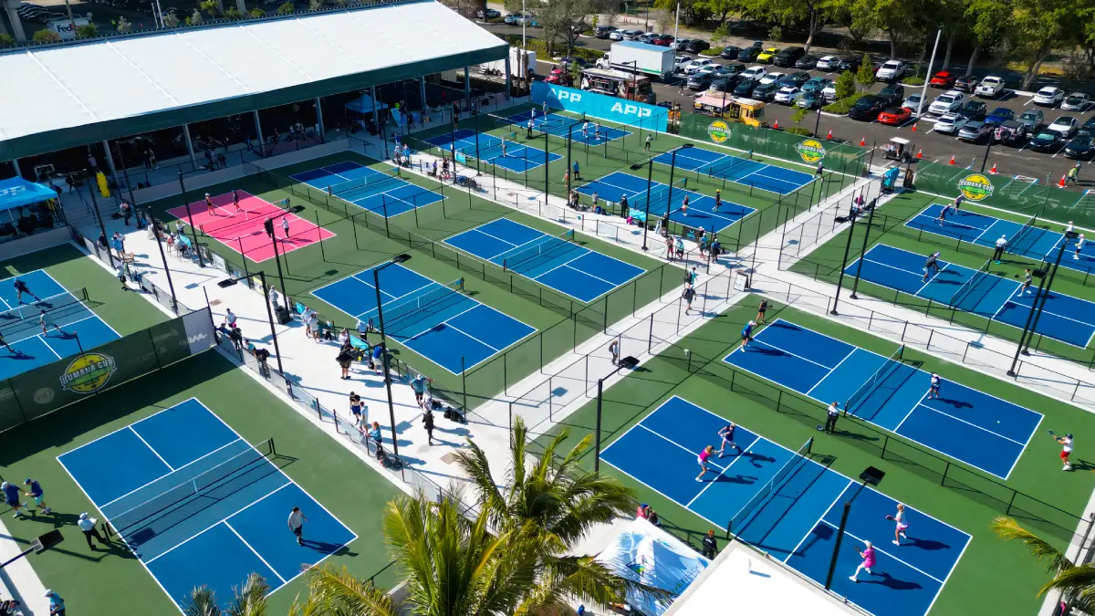 The Fort pickleball venue in Fort Lauderdale, Florida, host of the Pickleball World Cup 2025 with 60 nations and 3,000 players competing.